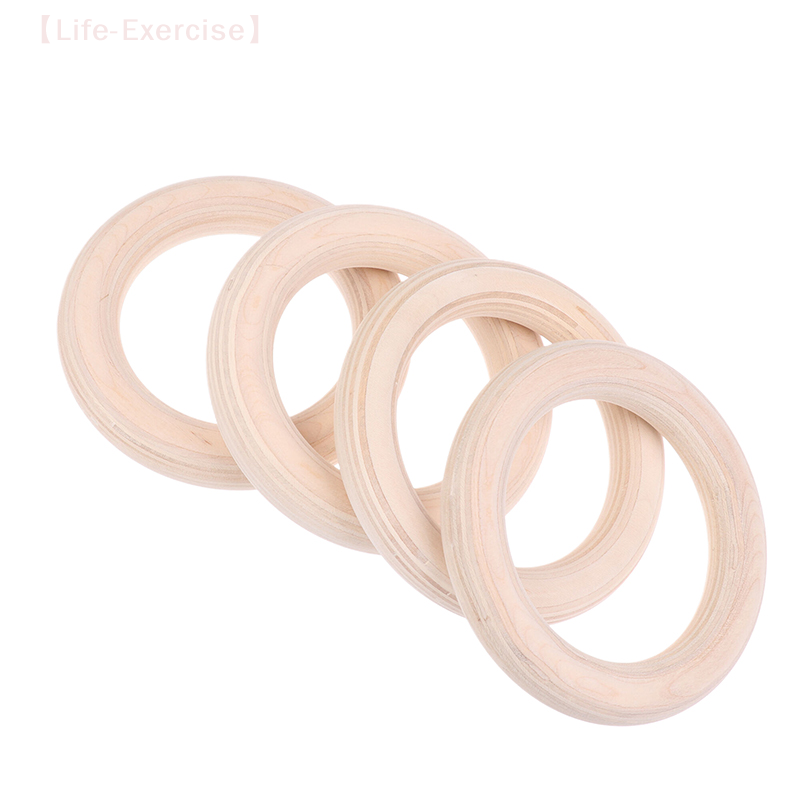 Gymnastic Ring Wood - 2 ピース/ペア木製リングポータブルクロスフィット体操リングジム肩強度ホームフィットネストレーニング身体運動リング