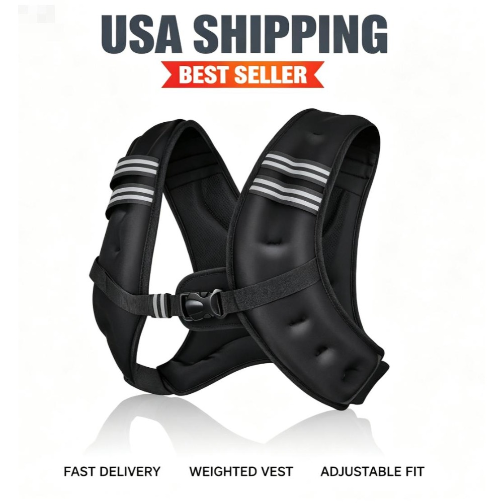 Crossfit Vest - フィットネスウェイトベスト、鉄製ペレット入り、調節可能なストラップ、ネオプレン製ワークアウトベスト、ランニング、ウォーキング、トレーニング用、男女兼用、子供用