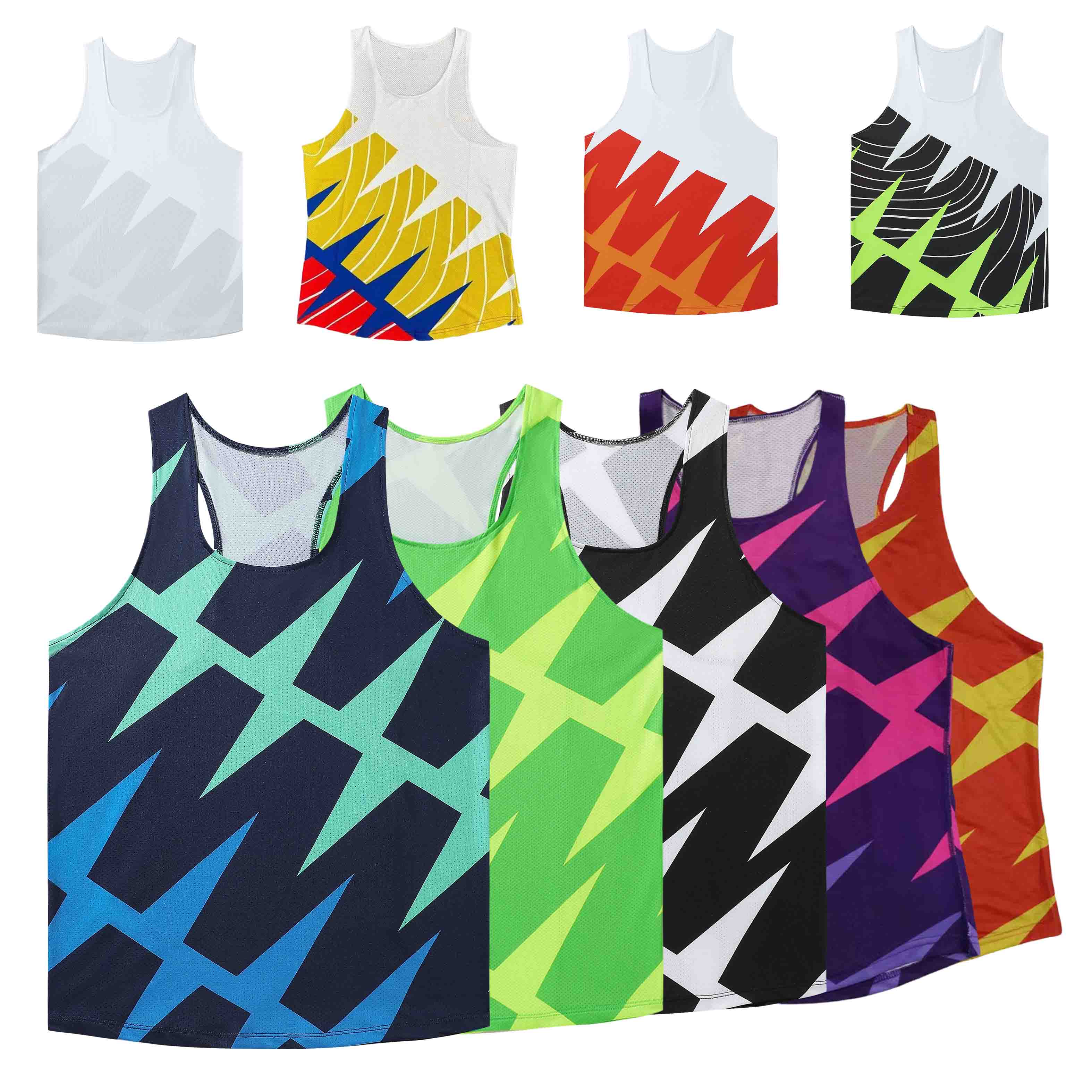 Crossfit Vest - ランニングベスト陸上競技タンクトップランニングスピードフィットネスシャツ男ノースリーブ紳士服アスリートトラックフィールドシングレットランベスト