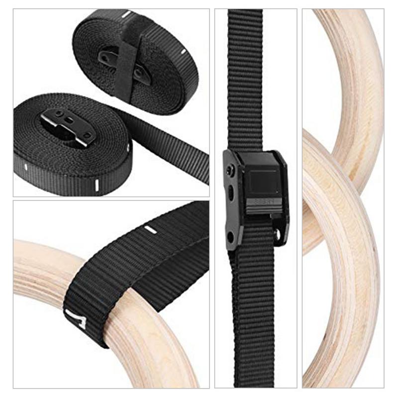 ホームフィットネスエクササイズ用の調整可能なストラップ,オプ - Gymnastic Ring Wood のレビューと価格
