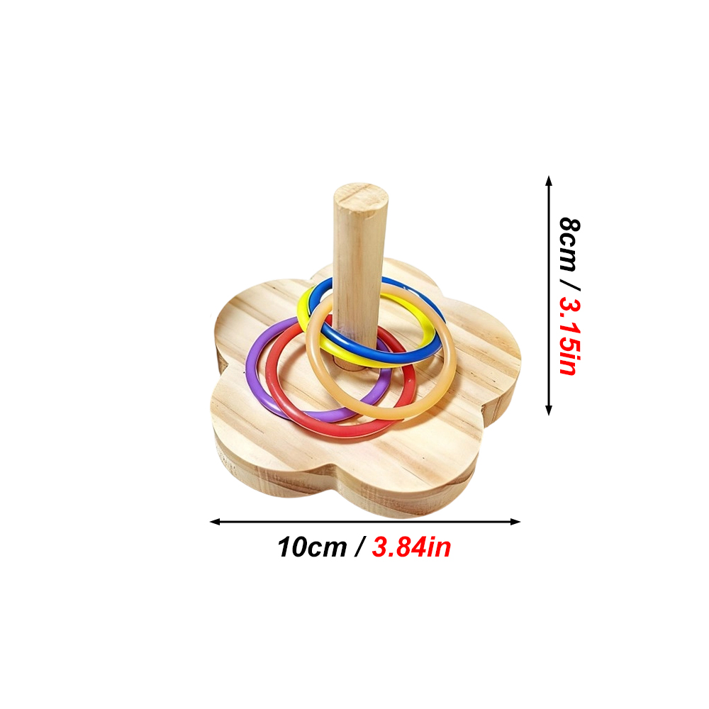 1PC 木製オウム知能トレーニングおもちゃカラフルなリングト - Gymnastic Ring Wood のレビューと価格