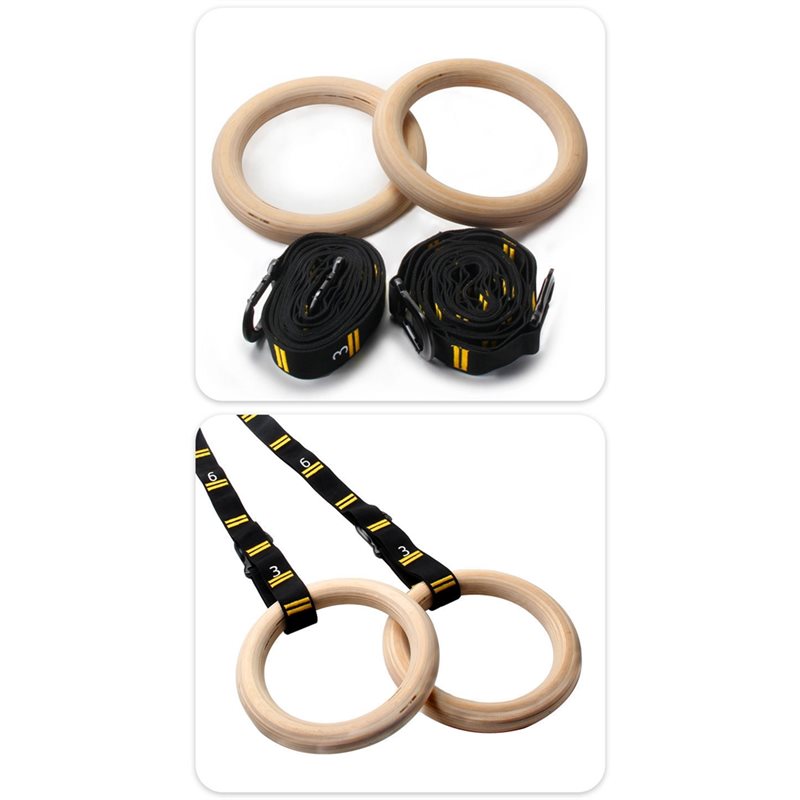 1.25インチの番号付き木製体操リング、キャリステニクス器具 - Gymnastic Ring Wood のレビューと価格