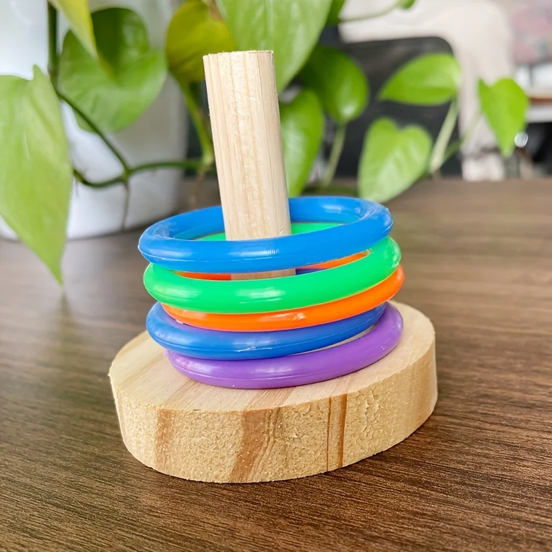 木製インタラクティブオウムリングおもちゃ教育運動刺激楽しい遊 - Gymnastic Ring Wood のレビューと価格